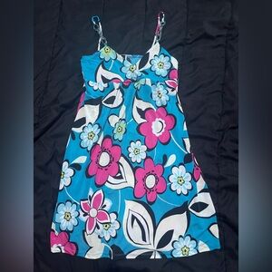90s y2k blue floral midi dress